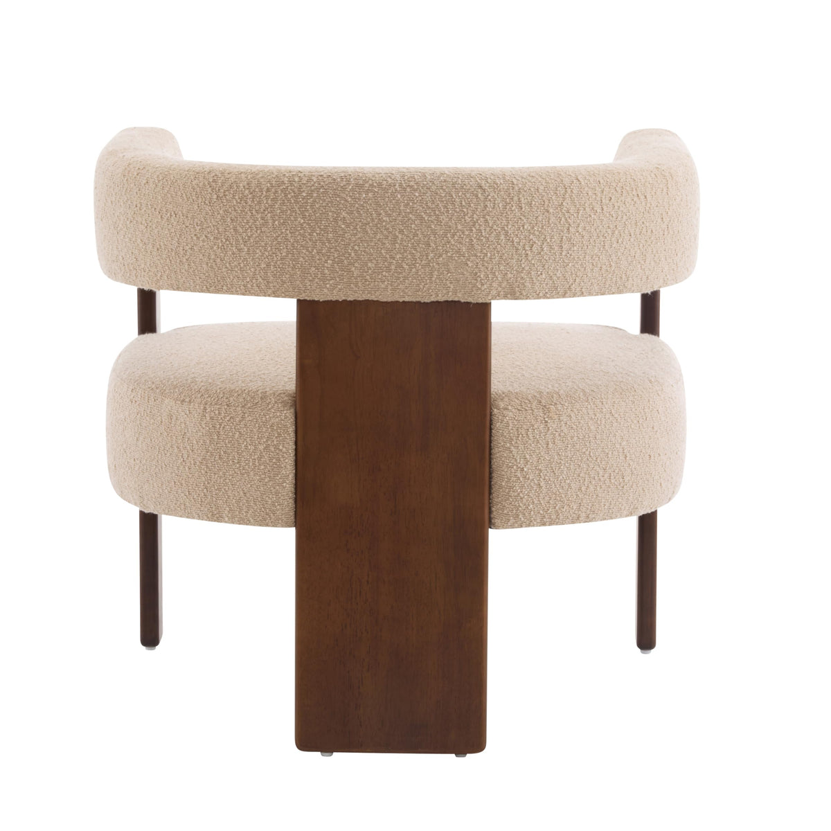 Christopher Knight Home Nettie Modern Accent Chair for Living Room, Boucle Fabric Single Lounge Sofa Chair with Wooden Frame, Comfy Reading Chair for Bedroom, Lounge Armchair with Cushion, Dark Beige