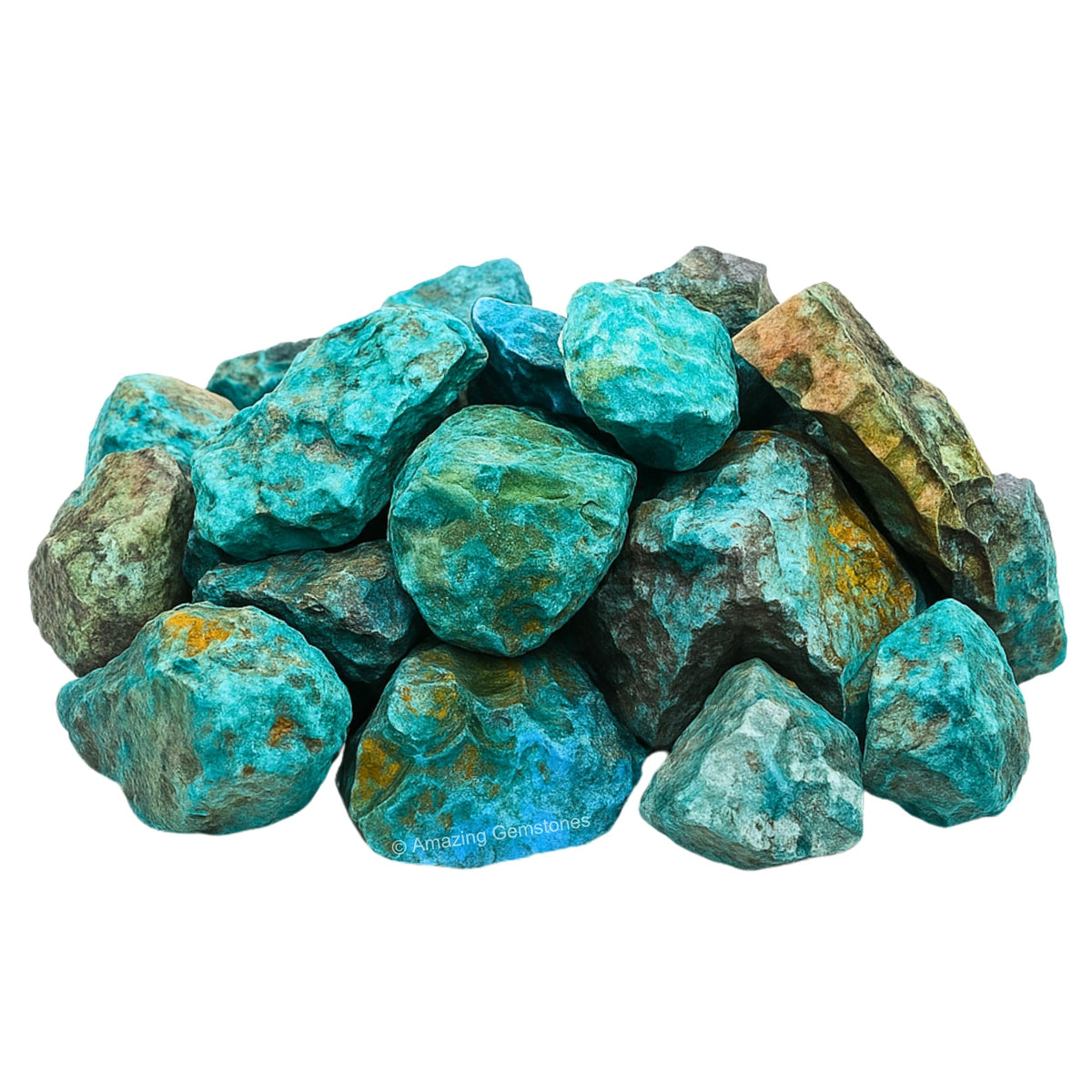 Amazing Gemstone Chrysocolla Shattuckite Raw Crystals and Healing Stones, Natural Rocks for Tumbling - DIY Raw Stones and Crystals, 2 Pieces