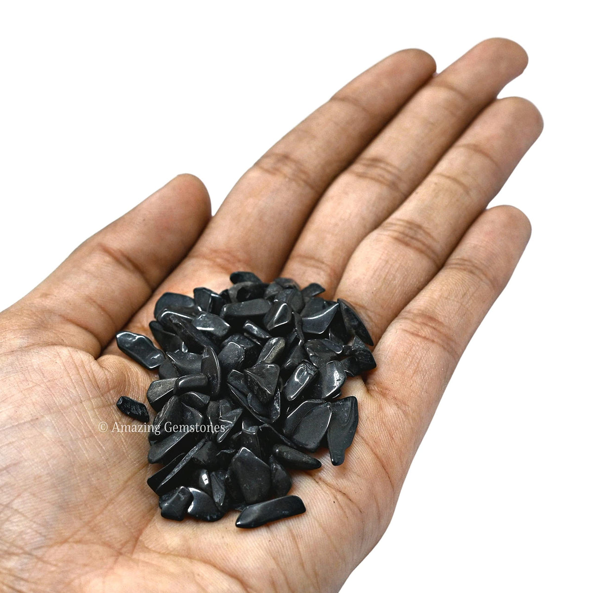 Amazing Gemstone Black Agate Crystal Chips Aquarium Gravel Rocks - Black Agate Chips Bulk Fish Tank Gravel, Small Tumbled Stone Chips and Tiny Crystals for Decoration (Natural AAA Grade Gemstones)