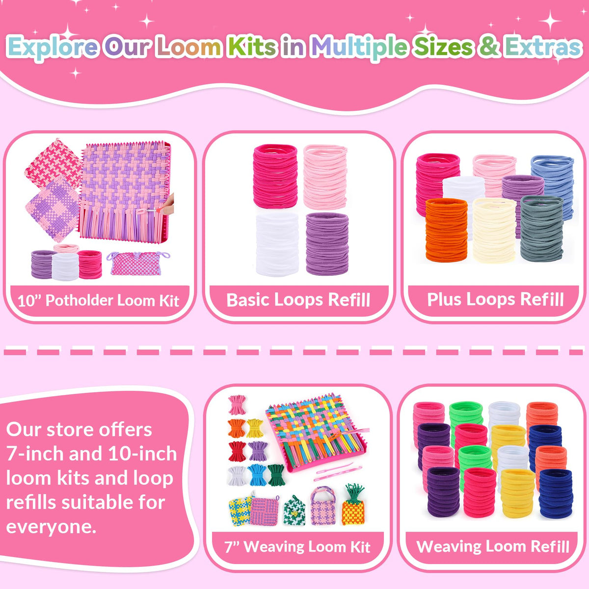 Pro 10 Inch Potholder Loom Kit for Kids & Beginners, Large Weaving Loom Crafts for Girls Age 6-12 Year Old & Adults, Gift Ideas for Birthday & Christmas, 112 Delicate Loops to Make 2 Pot Holders