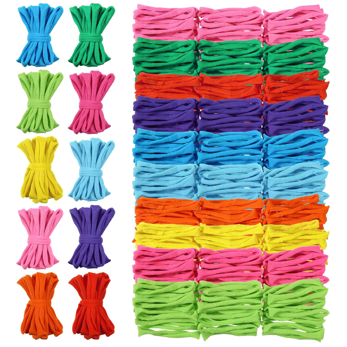 IANFAN 1000 Pcs Weaving Loom Refill Loops 10 Colors 6 Inch Durable Nylon Weaving Loom Bands Potholder Rainbow Refill Loops for Kids Adult DIY Knitting Craft Projects