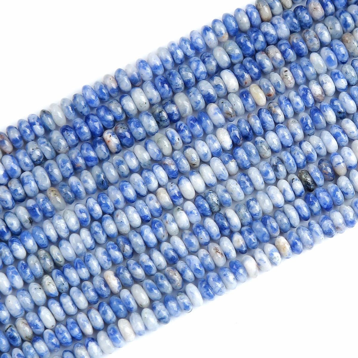 150PCS 2x4mm Natural Blue Sodalite Stone Rondelle Beads Abacus Disk Stone Beads Round Loose Spacer Gemstone Beads for DIY Bracelet Necklace Jewelry Making