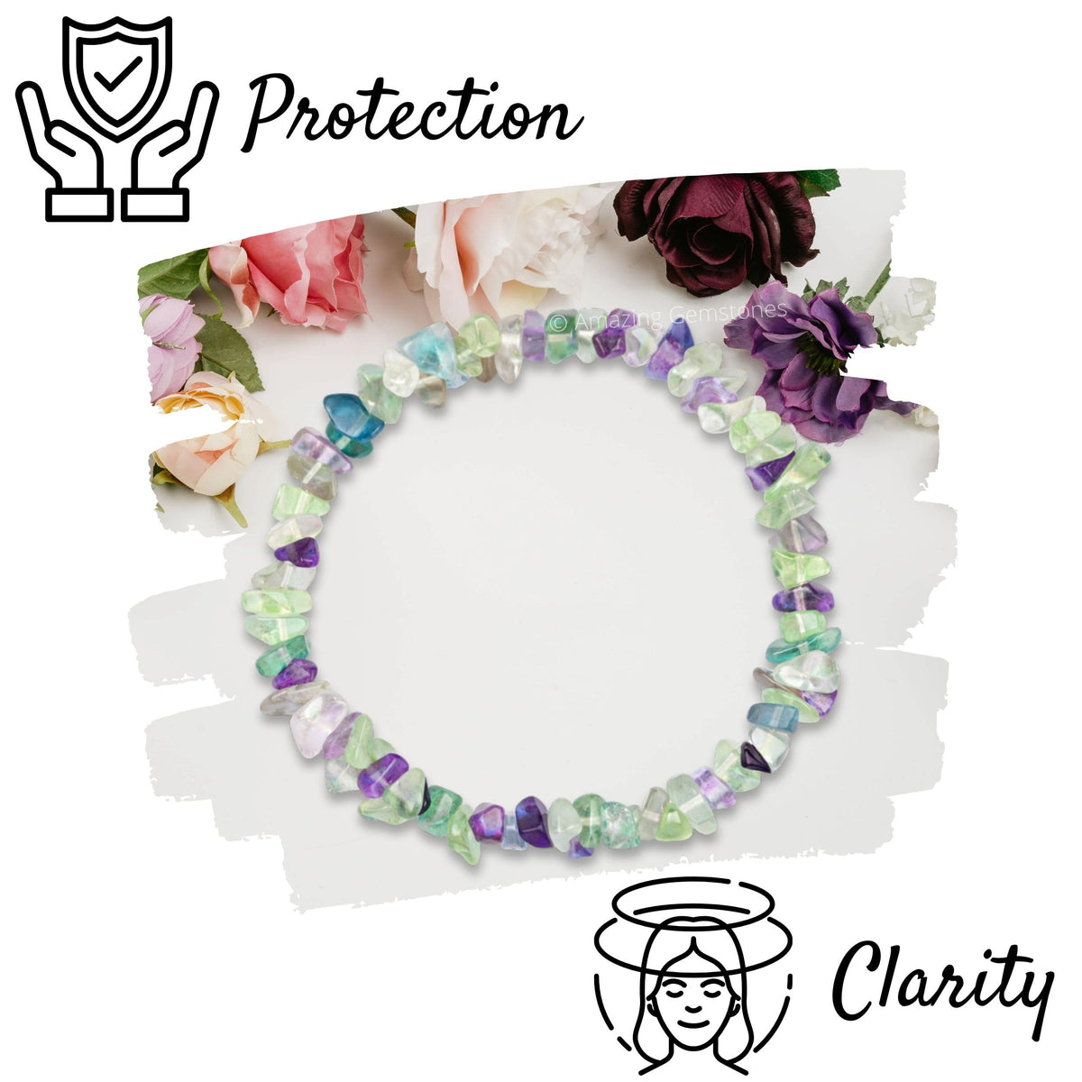 Amazing Gemstone Chips Bracelet (Multi Fluorite)