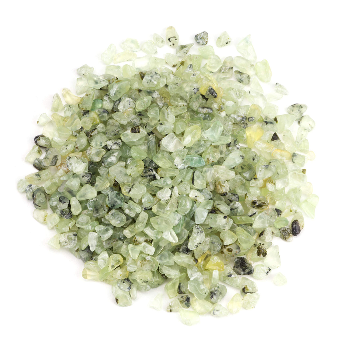 Cherry Tree Collection 1/2 Pound Polished Tumbled Gemstone Chips, Pebbles, Crystal Chips Bulk for Jewelry Making, Healing, Plants, Succulents, Aquariums, Decoration, Chakra (Prehnite)