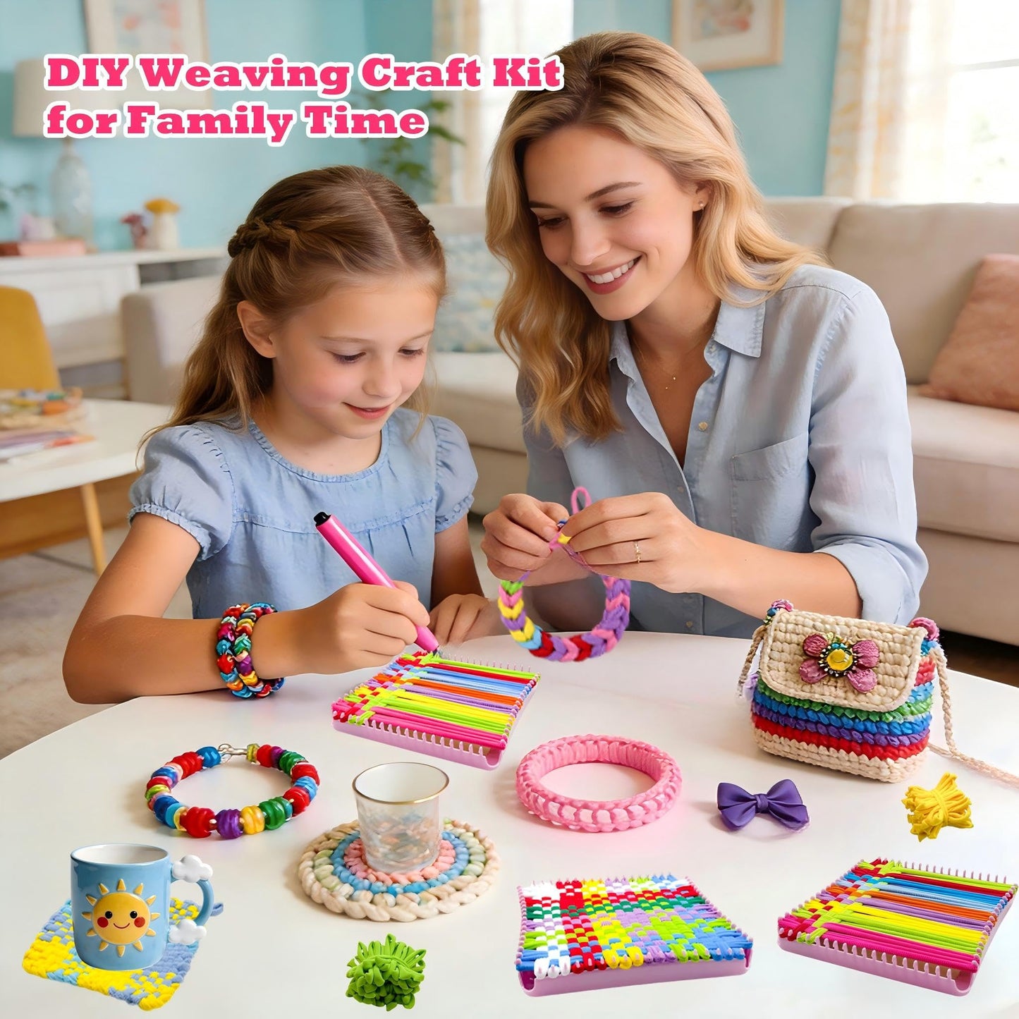 SOOHAOLISS 900pcs Weaving Loom Refill Loops for 7'' Weaving Loom, Potholder Loops in 9 Pastel Colors, Elastic Pot Holder Loom Refills, Nylon Loom Bands for Kids, Adults, Ideal Gifts for Girls