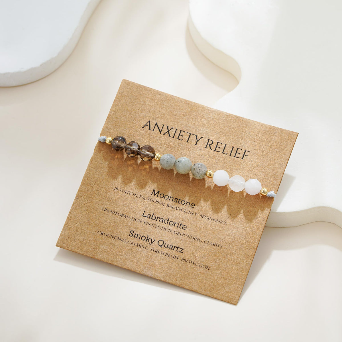 Fezodo Inspirational Encouragement Gifts for Women, Good Vibes Only Moonstone Bracelet Encouragement Cheer Up Gifts for Women Friend Sister Coworker Bestie