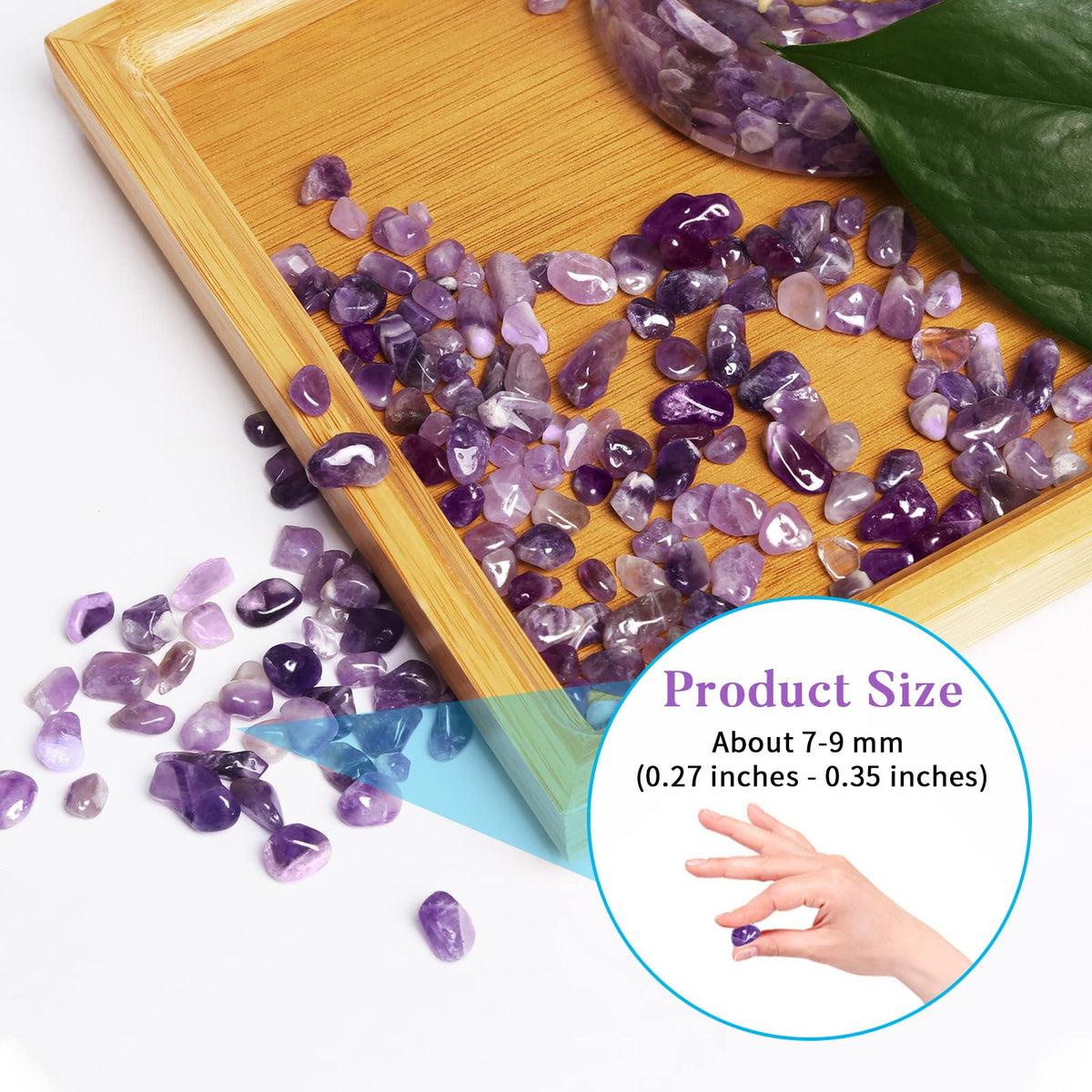 QICQDRAM Polished Gem Stones Rocks Crystals 0.9 Lb/405g Natural Tumbled Stones Amethyst Crystal Chips Bulk for Healing Crystals & Fish Tank Rocks Gravel, Vase Filler, Plants Decor
