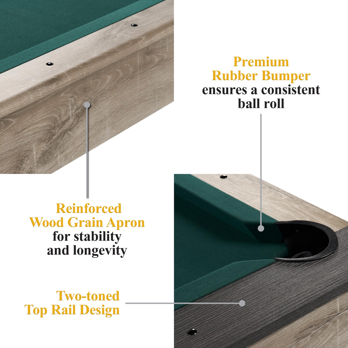 Barrington Billiards Westmont 7' Pool Table, 3-in-1 Dining Top & Table Tennis with Game Accessories & Rolling Storage Caddy