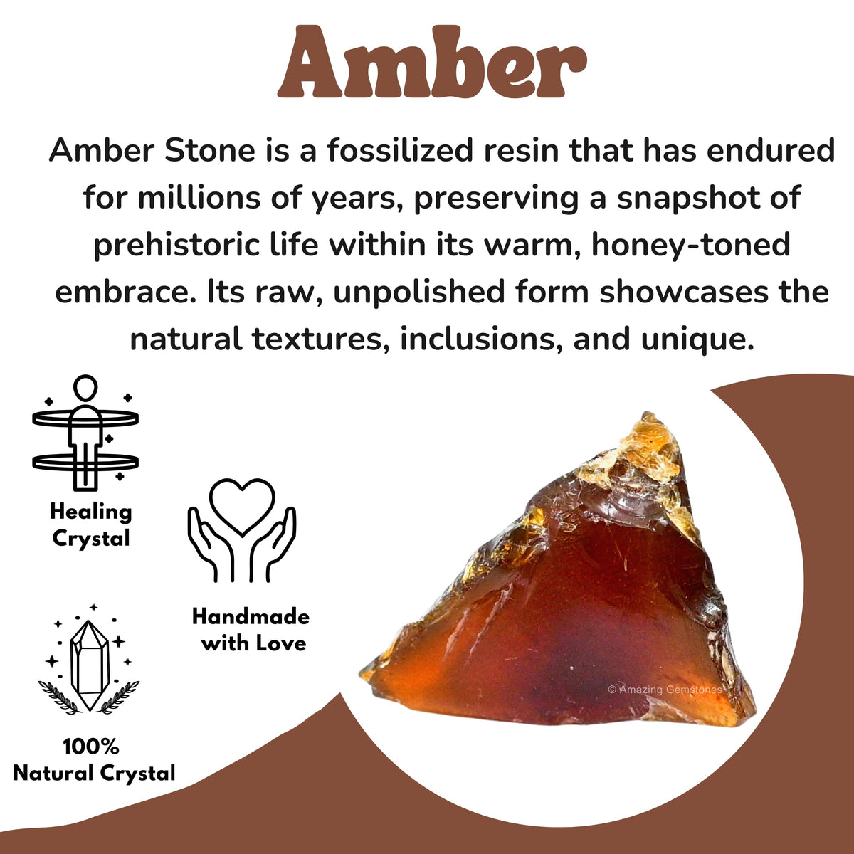 Amazing Gemstone Amber Raw Crystals and Healing Stones, Natural Rocks for Tumbling - DIY Raw Stones and Crystals, 2 Pieces