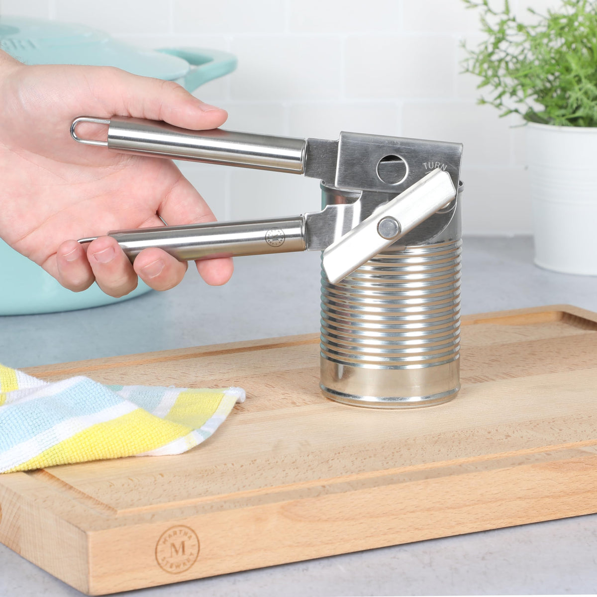 Martha Stewart Sprucedale Stainless Steel Heavy Duty Can Opener – Durable and Easy-to-Use Manual Kitchen Tool for Effortless Opening