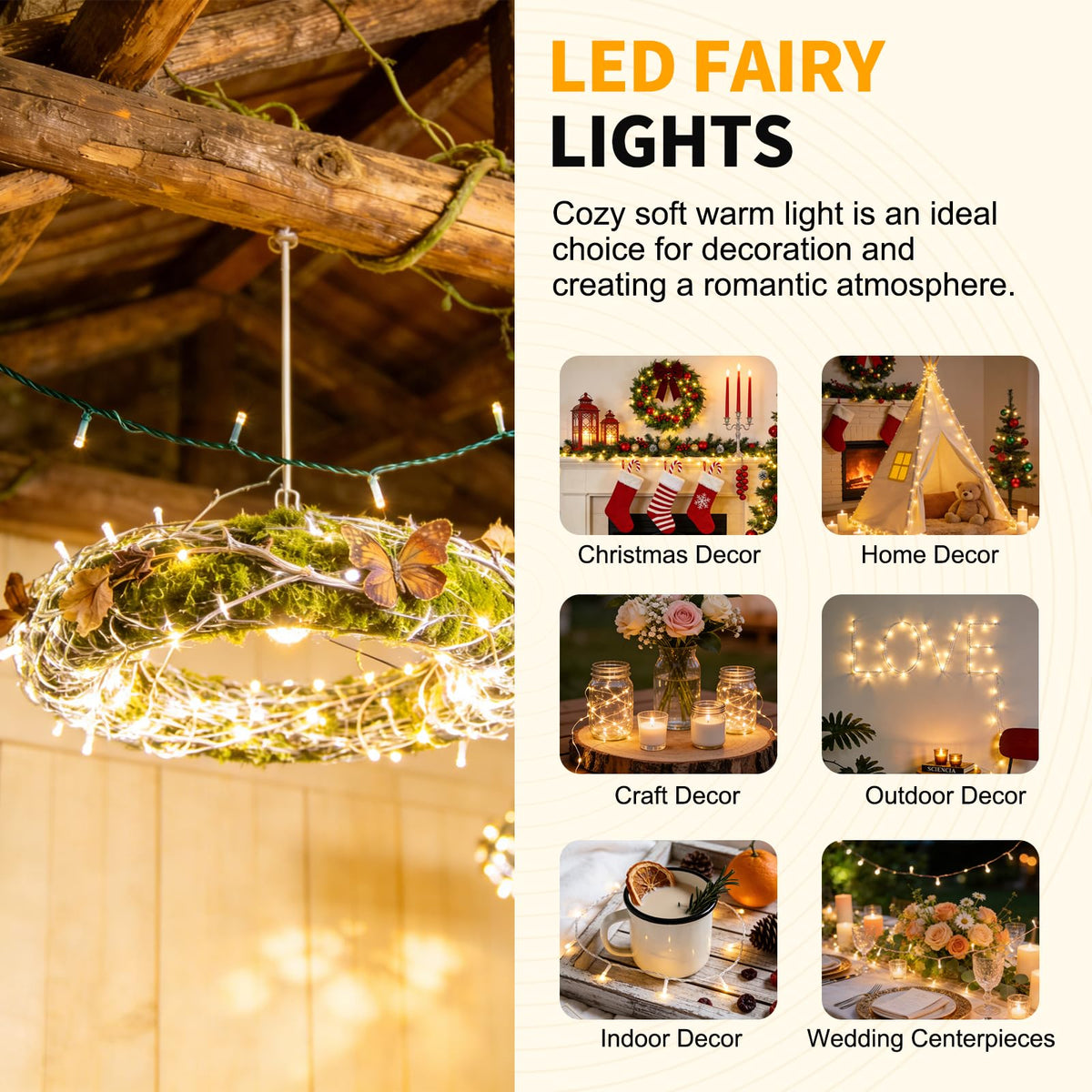 LUMLLSAJI 100 LED Fairy Lights 33 ft LED Twinkle Lights 8 Modes Plug-in with Memory Function Green Christmas String Light for Bedroom Xmas Tree Wreath Patio Party Spring Outdoor Decor