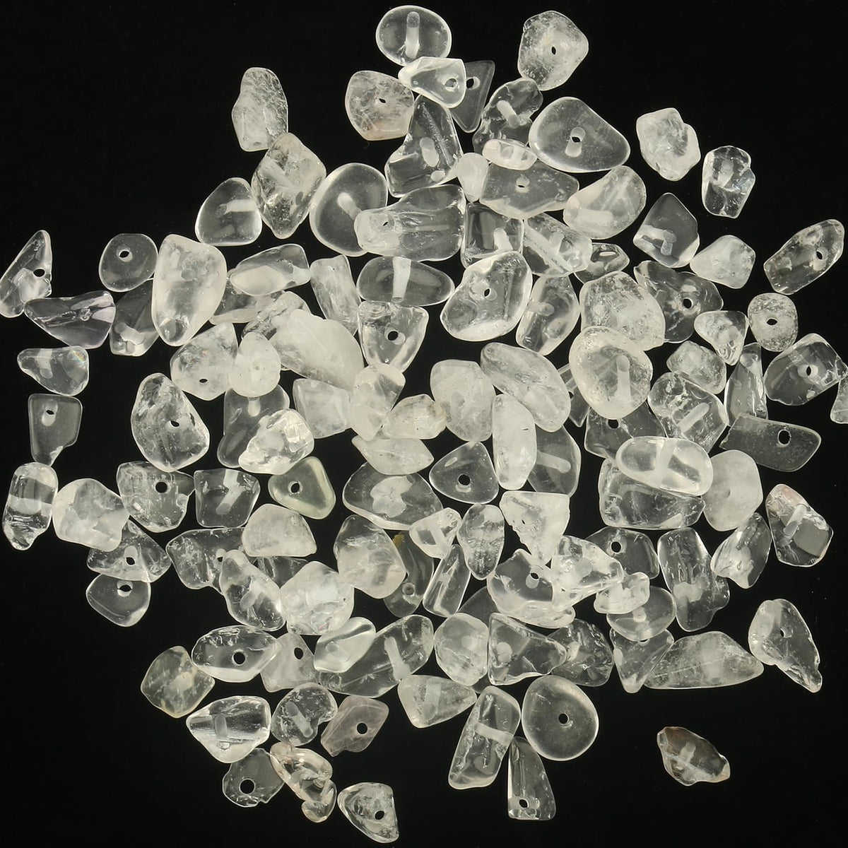 30in Clear Quartz Natural Chip Stone Beads 5-8mm About 230pcs, Irregular Drilled White Bead for Bracelets Jewelry Making Supplies for Adults, DIY Crafts.