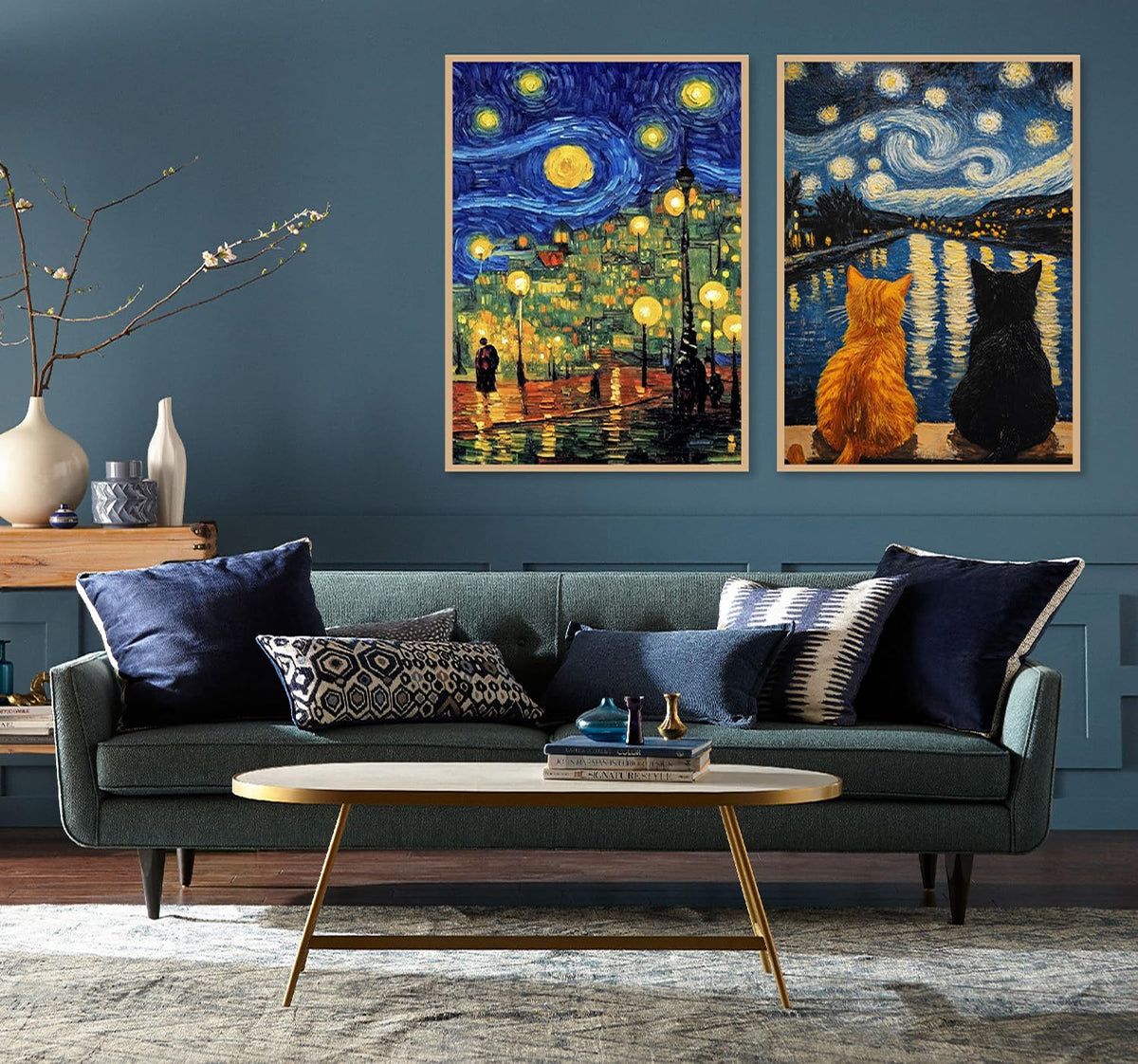 Bzconxin 4 Pack Diamond Painting Kits for Adults,Starry Night Diamond Art Kits for Beginners,Diamond Dots Gem Art Crafts Round Full Drill Funny Crafts for Home Wall Decor&Gift-12x16inch