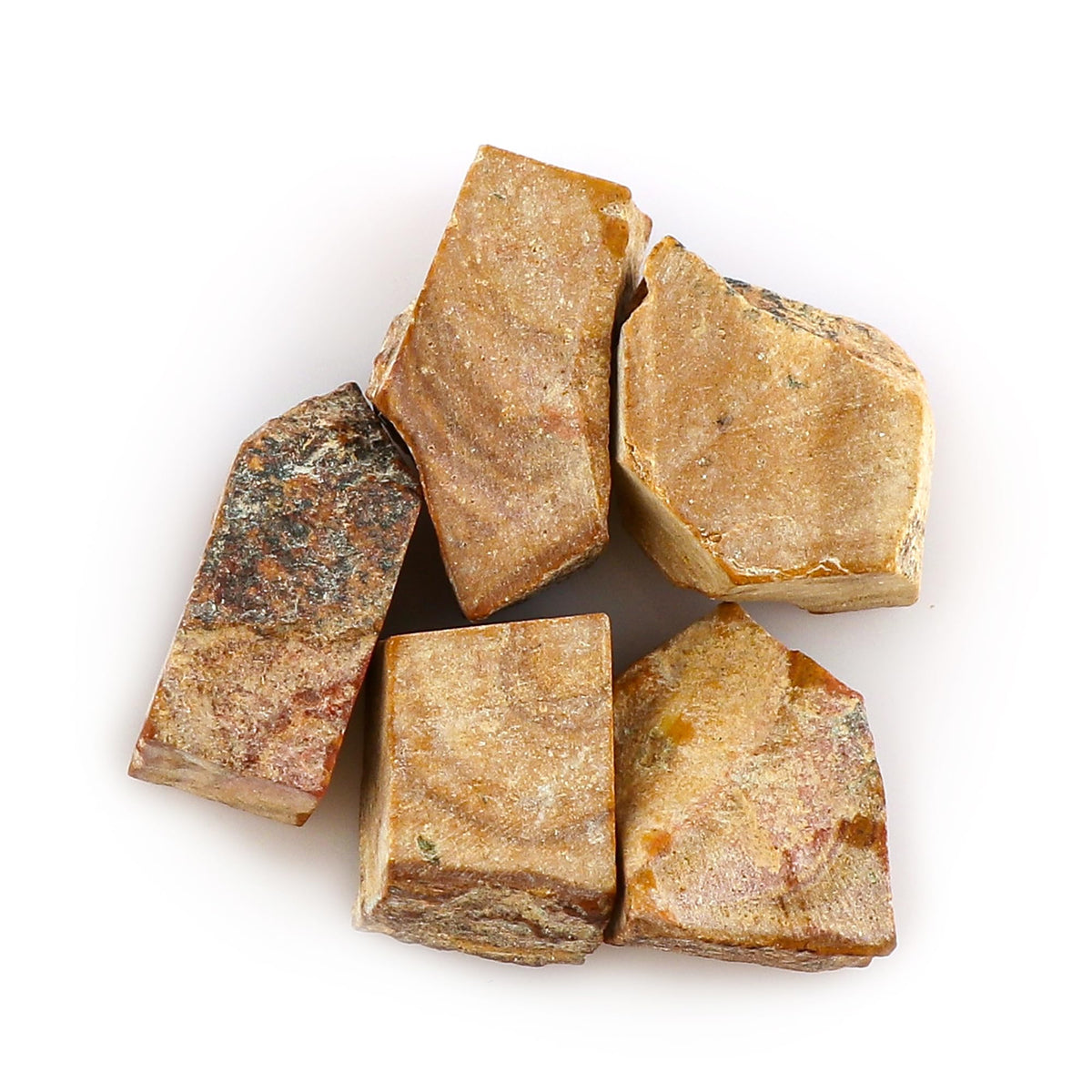 CRYSTALINES 5pcs AAA Grade Wholesale Natural Raw Petrified Wood Jasper Gemstones, Untreated Rough Stone, Bulk Loose Supplies, DIY Jewelry Making, Healing Crystals, Birthstone, Gem Collection