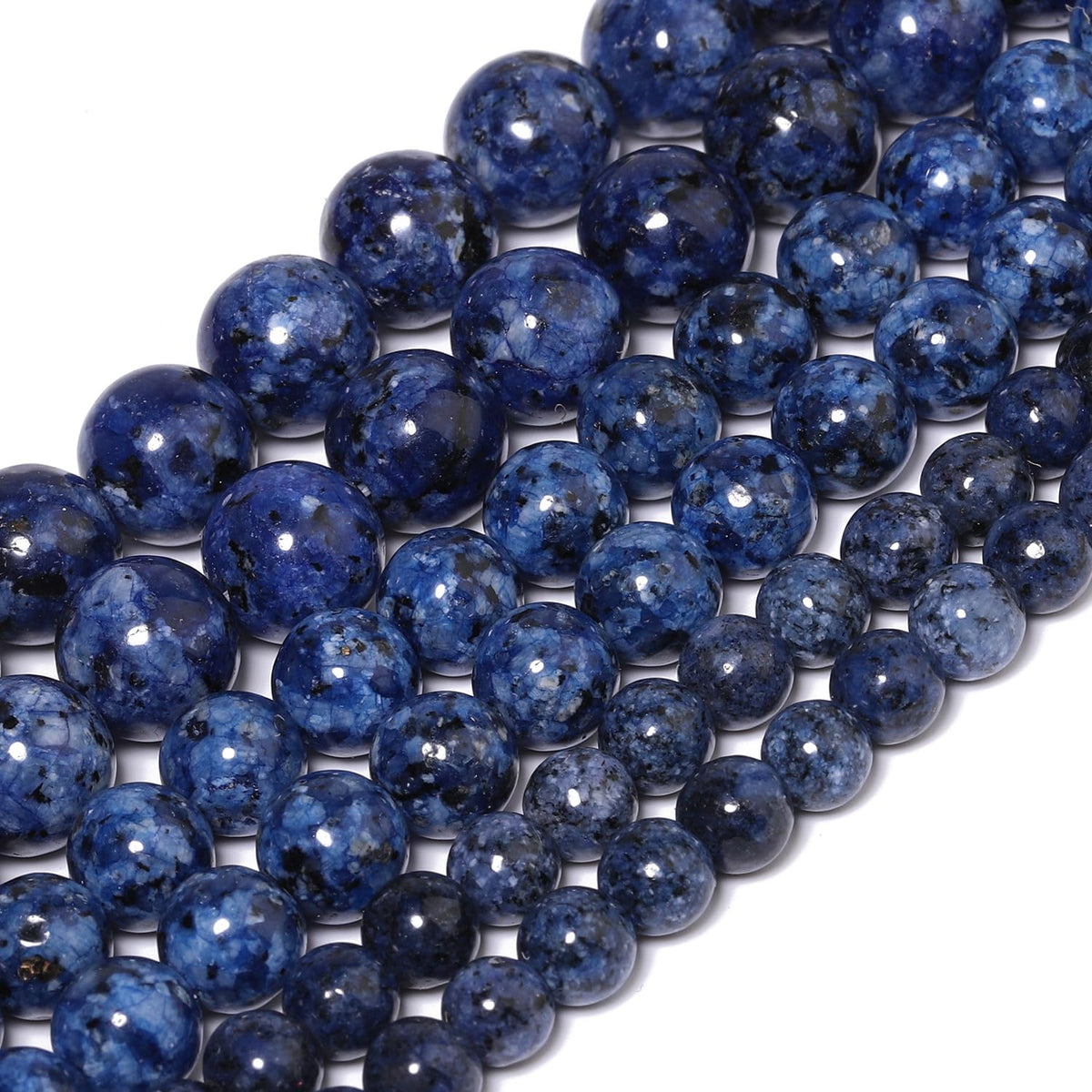 NITOPUPU 10mm 37pcs Blue Sodalite Jaspers Natural Stone Beads for Jewelry Making Supplies, Round Crystal Beads for Bracelets Necklace DIY Crafts