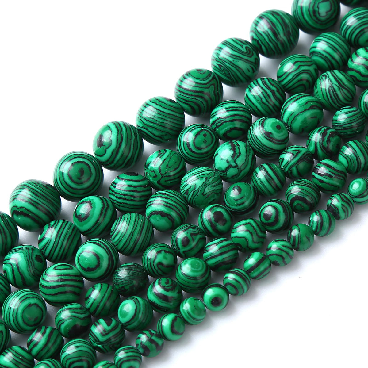 90pcs 4mm Synthetic Green Malachite Beads Natural Stone Round Loose Spacer Beads for Jewelry Making DIY Necklaces Bracelets 15" (4mm, Green Malachite)