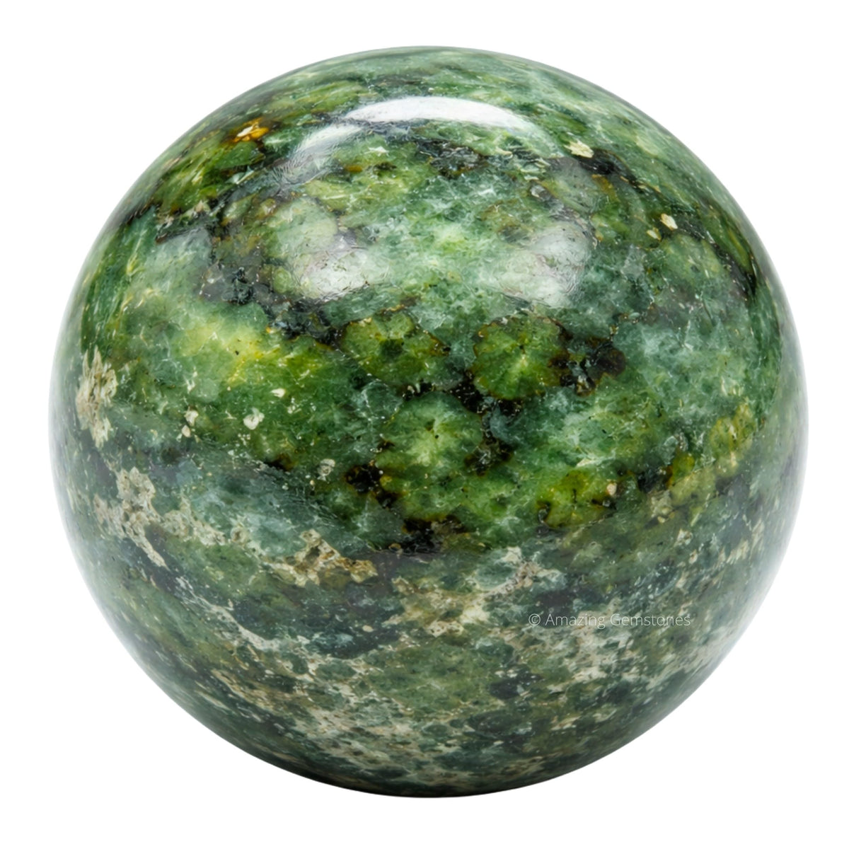Amazing Gemstone Green Jade Crystal Ball with Stand - 2 Inches Crystal Sphere Meditation Balls for Witchcraft and Decorative Balls