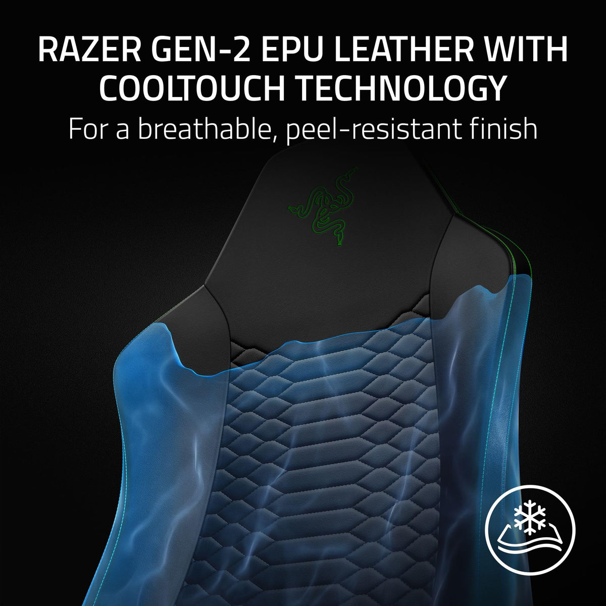 Razer Iskur V2 X NewGen Ergonomic Gaming Chair — Built-in Lumbar Support, Cooltouch Gen-2 EPU Leather, Ultra-Wide Seat Base, Adjustable 152 Degree Recline, Foam Cushions — Black/Green