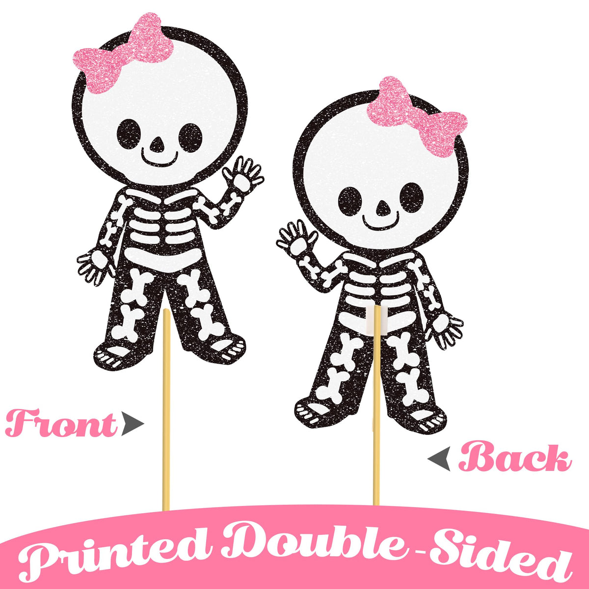 Halloween Happy Boo Day Party Decorations 24PCS Pink Black Pumpkin Ghost Centerpiece Sticks Happy Boo Day Table Toppers Halloween Birthday Party Supplies for Little Boo Baby Shower Decor