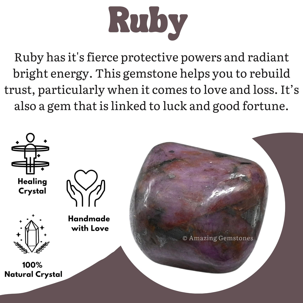 Amazing Gemstone Ruby Crystals and Healing Stones Tumbled, 1 Oz Ruby Stone Gem Stones, Natural Healing Stones for Energy Balance, Stress Relief - Polished Gems Rocks