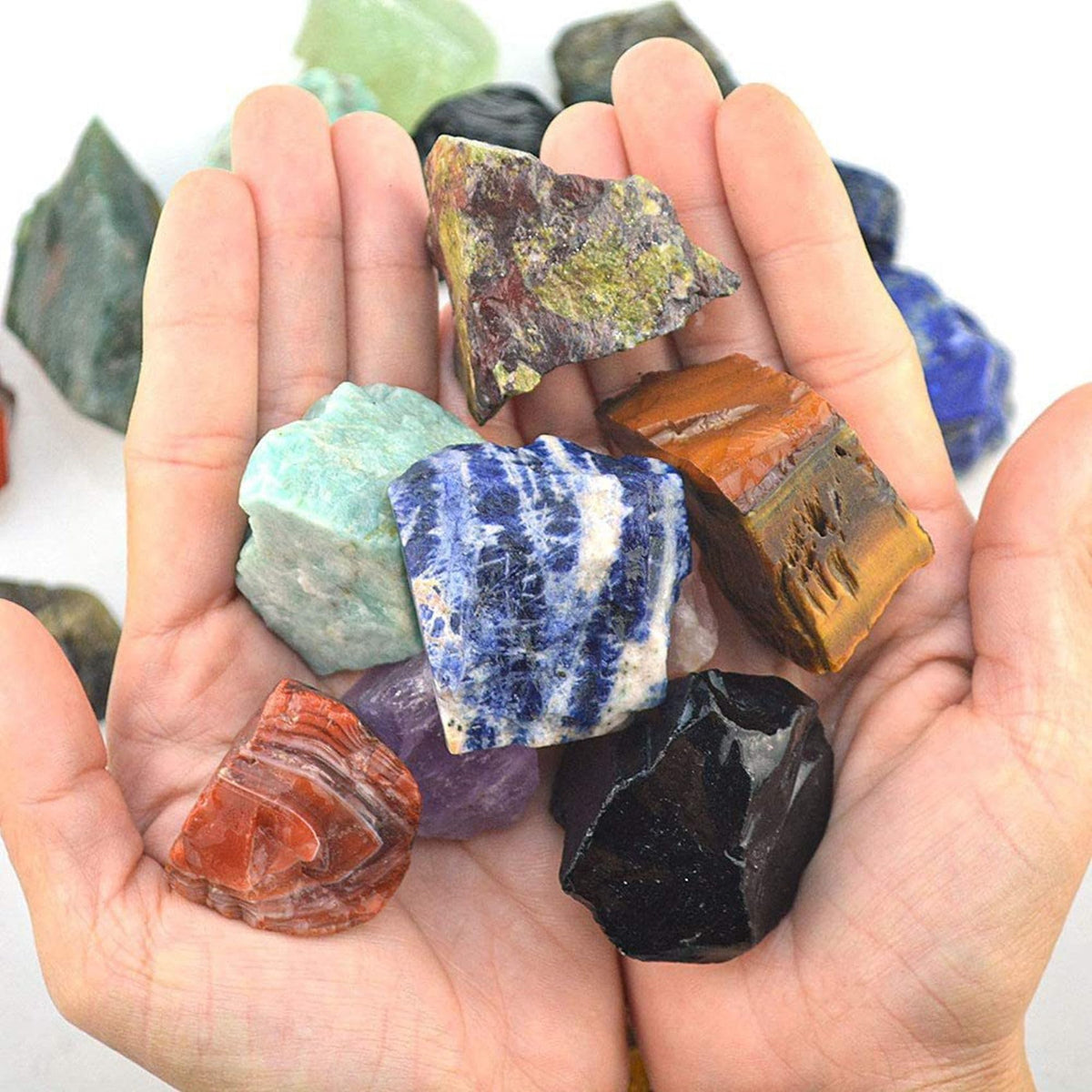 Epidote Raw Crystals Healing Crystals Natural Rough Stones 1.2-2" for Tumbling, Fountain Rocks, Yoga, Meditation, Polishin, Gift 17
