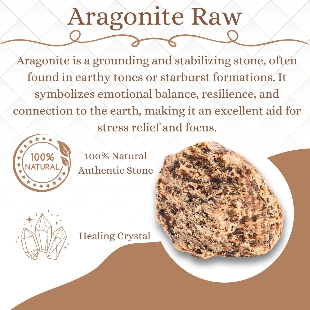 ANAYA AGATE Aragonite 2 Pcs Raw Crystals Rough Gemstones w/Authenticity Card, Velvet Pouch - Large 1.25–2.0" Raw Stones for Tumbling, Cabbing, Polishing, Cutting Natural Healing Crystals for Home Decor, DIY Stones