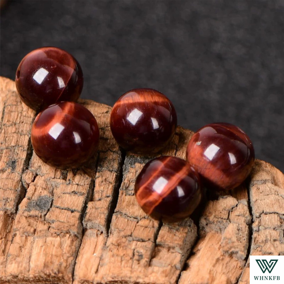 WHNKFB 6mm 100PCS Natural Red Tiger's Eye Round Beads, Smooth Polished Loose Gemstone Beads for Jewelry Making Craft - 4mm 6mm 8mm 10mm Options with Free Elastic Cord