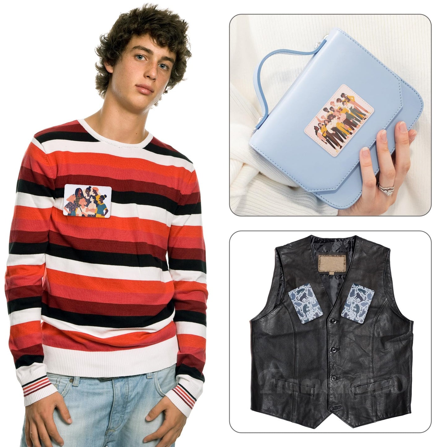 Framendino, 10 Pack Sublimation Patch Blank Rectangle Leather Iron on Patches for Hat Shirt Jeans
