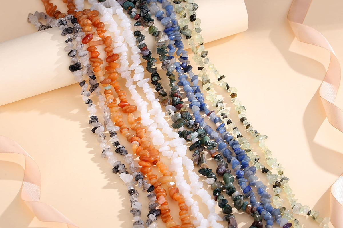 ZHIYUXI 400pcs Blue Aventurine Beads 5-8mm Healing Crystals Gemstones for Bracelet Making 2 Strands Irregular Stone Loose Rocks Bead for Jewelry Making Hole Drilled DIY Necklace Craft Gifts
