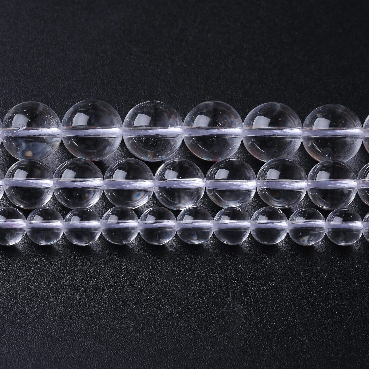36PCS 10MM Clear White Crystal Quartz Stone Beads Natural Gemstone Bead Crystal Healing Energy Jewelry Making DIY 15 inches
