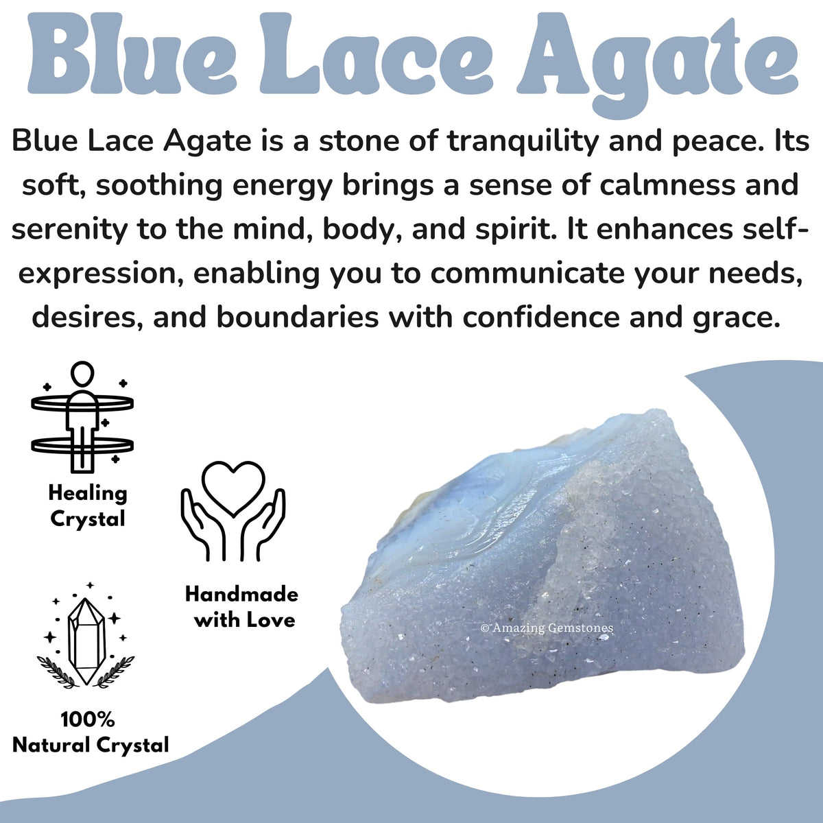 Amazing Gemstone Blue Lace Agate Raw Crystals and Healing Stones, Natural Rocks for Tumbling - DIY Raw Stones and Crystals, 2 Pieces