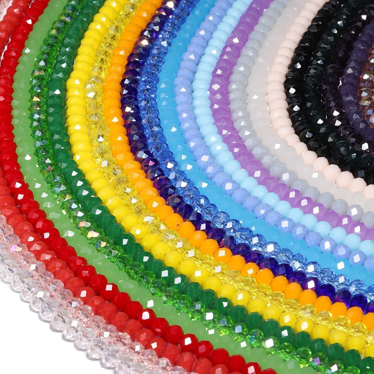 Xilitata 1800Pcs 4mm Glass Beads for Bracelets Jewelry Making, Faceted Bead Friendship Bracelet Kit, Rainbow Beads DIY Craft with Charms