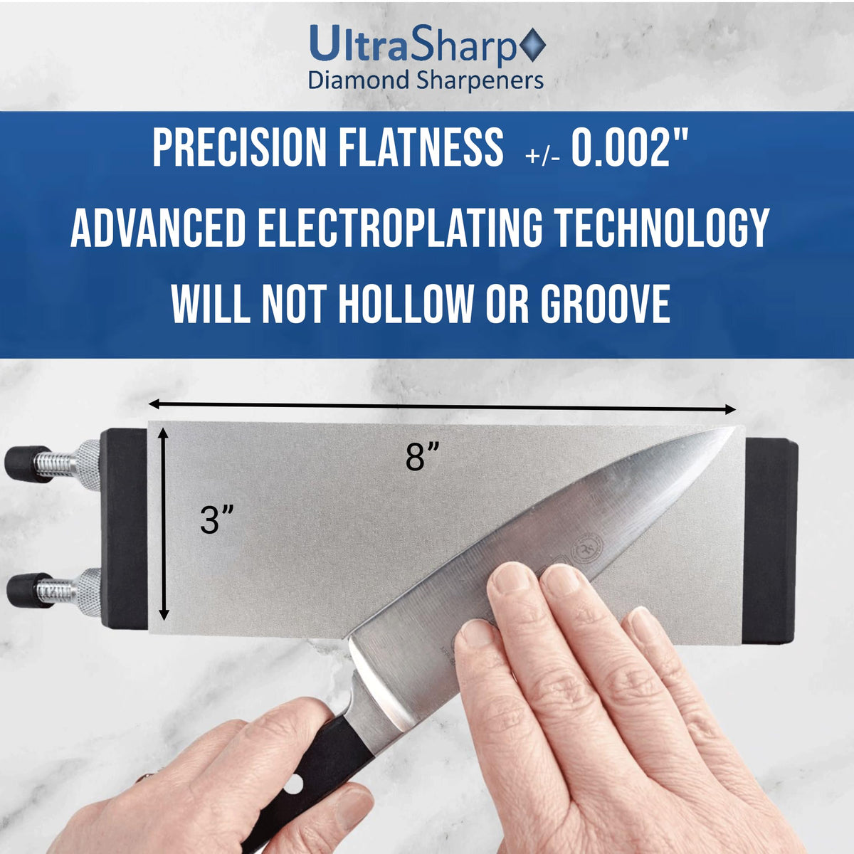 Ultra Sharp Diamond Sharpening Stone Set - 8 x 3 Coarse/Medium/Extra Fine