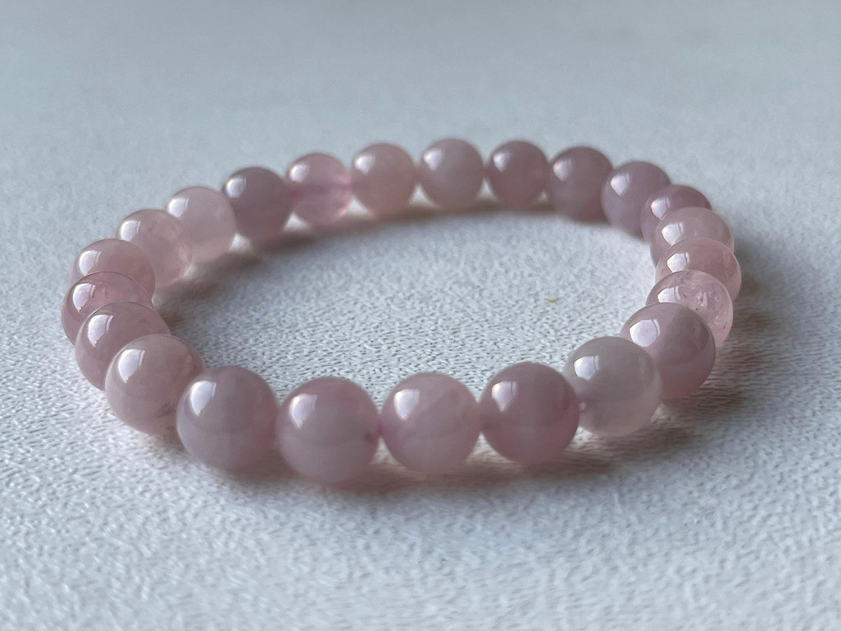 GAF TREASURES Rose Quartz Crystal Bead Bracelet, Genuine Rose Quartz Bracelet, Healing Crystal Bracelet Gift for Men & Women (1)