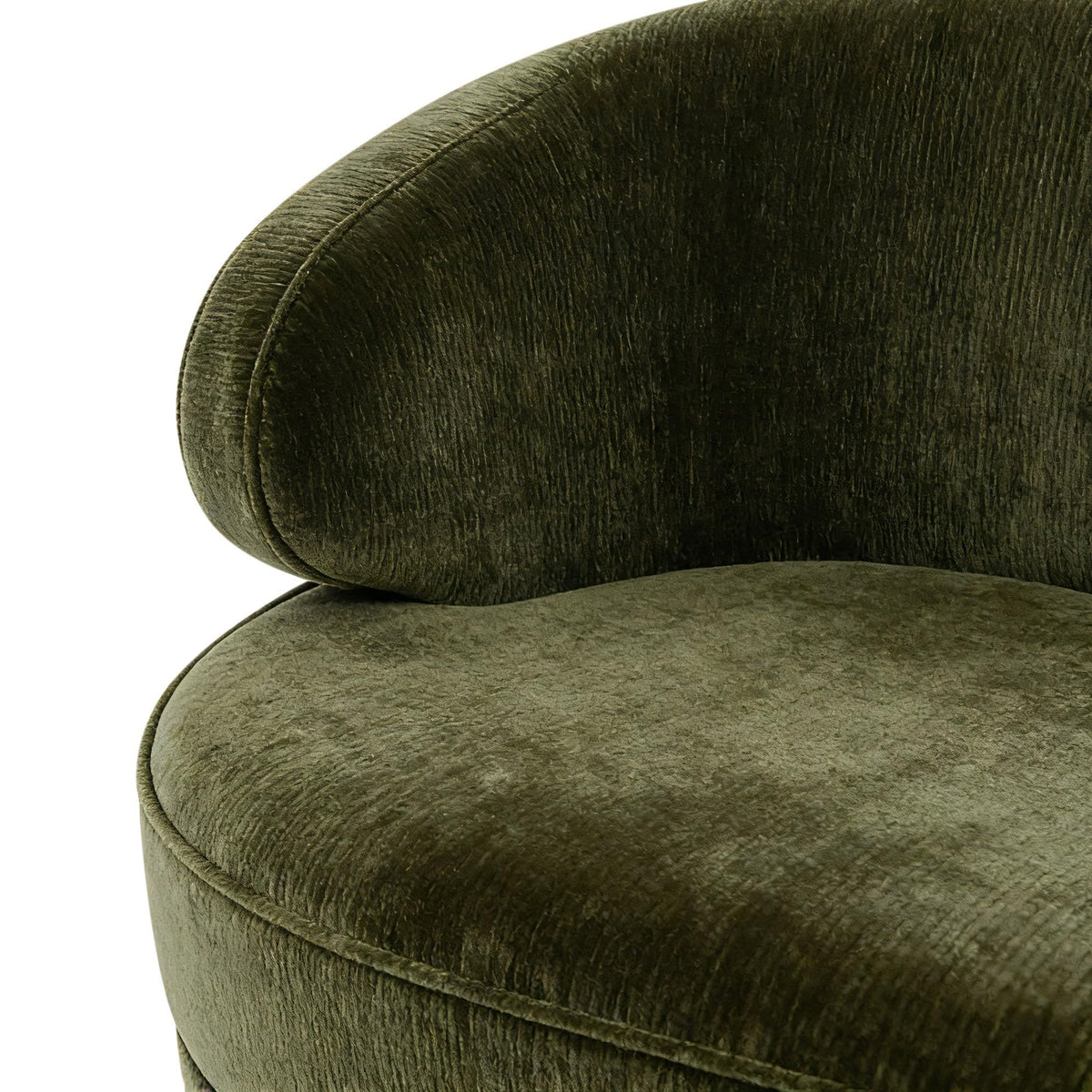 SAFAVIEH Couture - Primrose Curved Sofa - Olive Green Chenille Upholstery - Ideal for Living Room, Family Room, 89.4" W x 44" D x 33" H (SFV4715G)