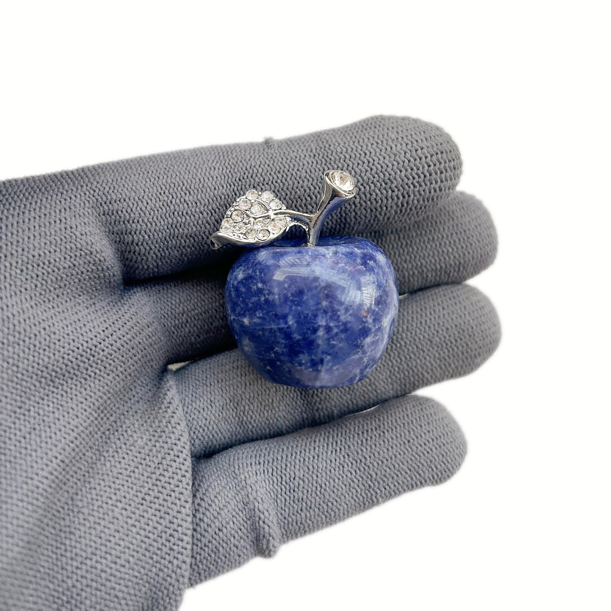 Sunshcat Natural Sodalite 1.18 Inchs Apple Crystal and Healing Stone Statues,Room Decoration Christmas Decorations Thanksgiving Gifts Office Gifts Collectibles