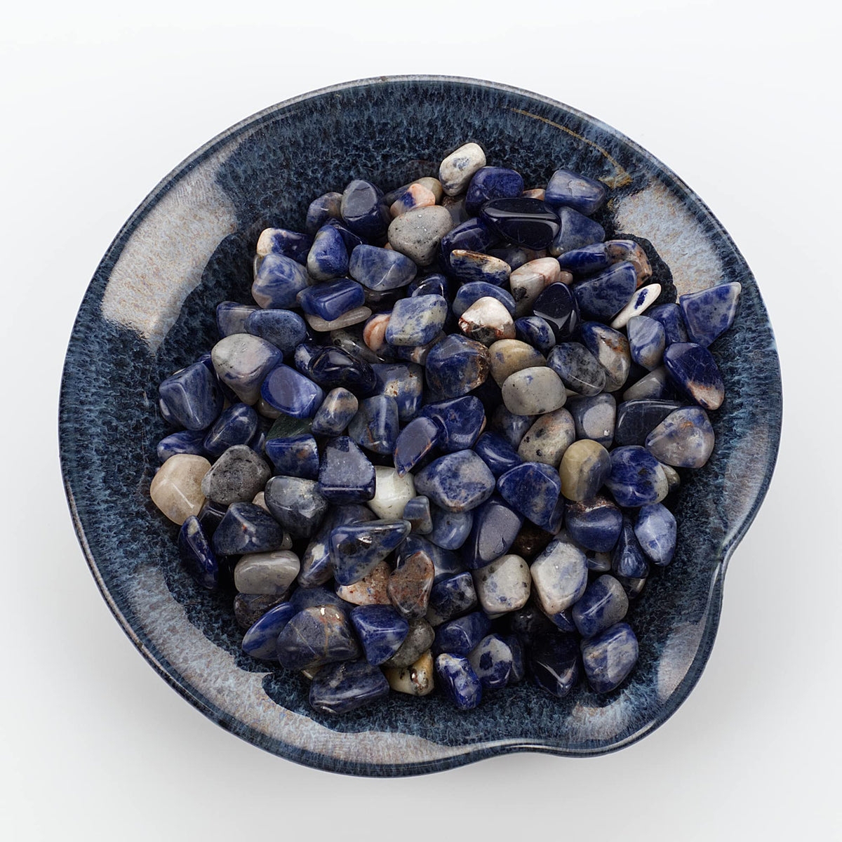 Cherry Tree Collection 1/2 Pound Polished Tumbled Gemstone Chips, Pebbles, Crystal Chips Bulk for Jewelry Making, Healing, Plants, Succulents, Aquariums, Decoration, Chakra (Sodalite-L)