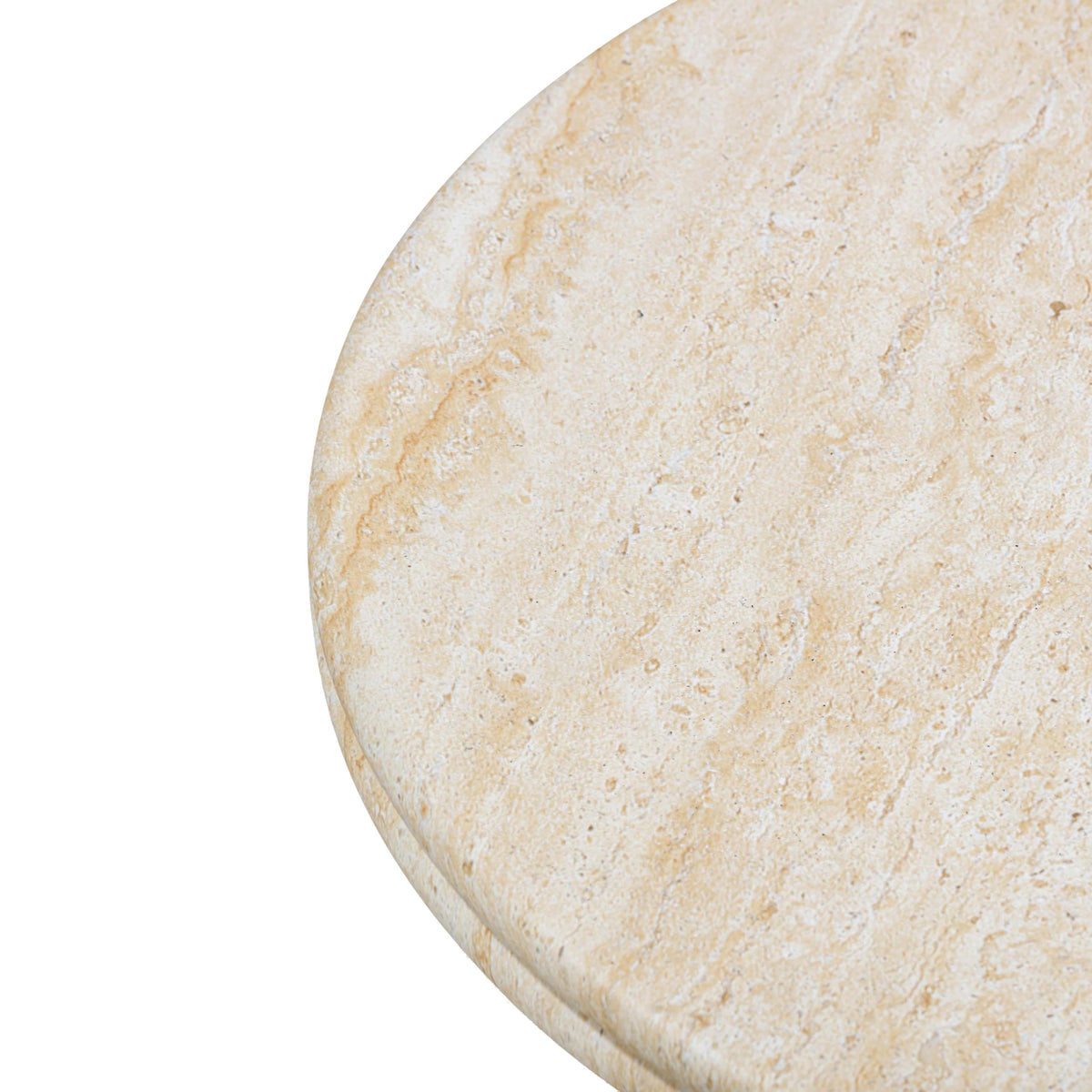 Tov Furniture Amora Faux Travertine 32" Round Accent Table