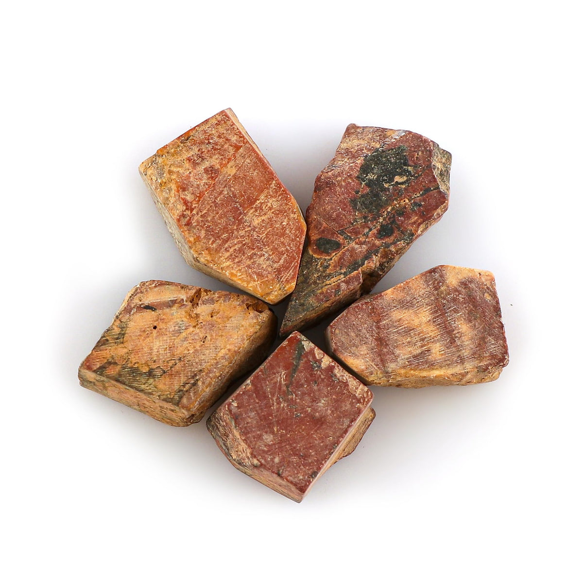 CRYSTALINES 5pcs Wholesale Natural Raw Chreey Creek Jasper Gemstone, Untreated Rough Stones, Bulk Loose Supplies, DIY-Crafts, Jewelry Making, Chakra Healing Crystals, Wire Wrapping, Gem Collection