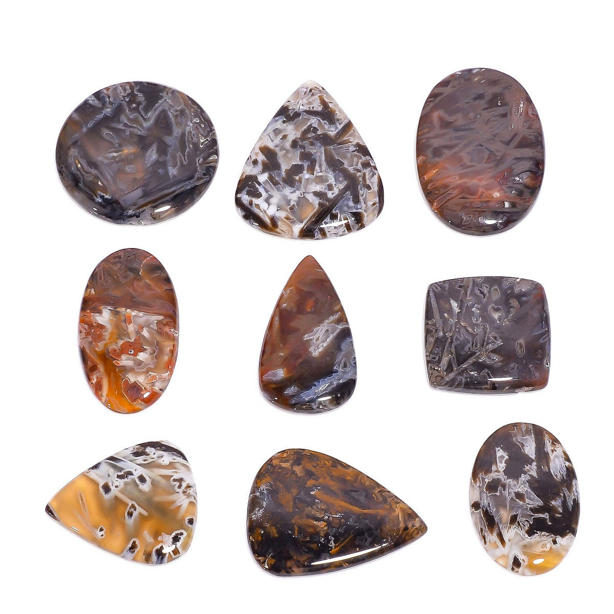 2-3pcs Natural Stick Agate OR Turkish Agate Gemstone Cabochons Wholesale Lot, Jewelry Making Loose Gemstone, Polished Minerals, DIY, Wire Wrapping, Healing Crystals, Bulk Gemstone Deal