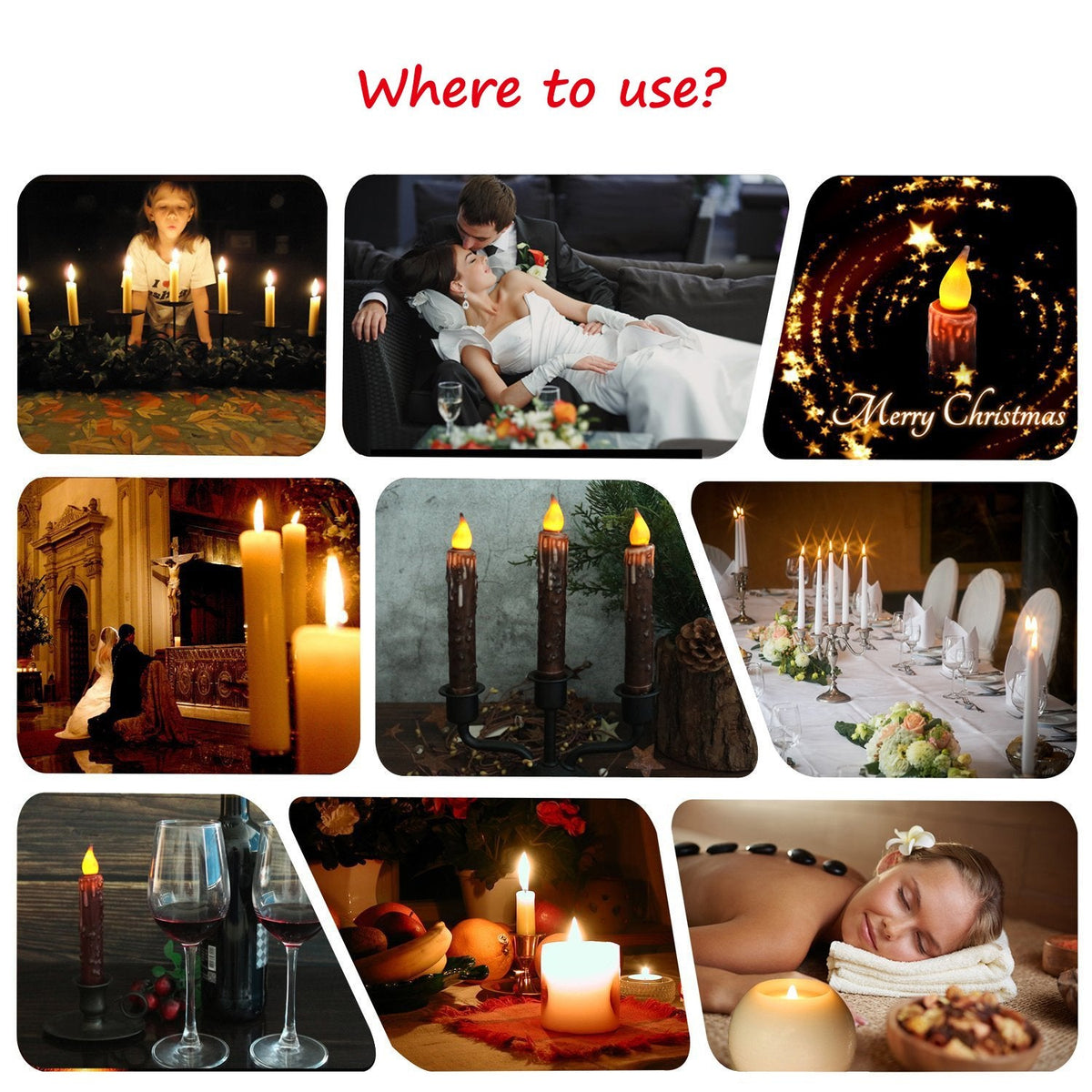 CVHOMEDECO. Real Wax Hand Dipped Battery Operated LED Timer Taper Candles Country Primitive Flameless Lights Décor, 4-3/4 Inch, Burgundy, 3 PCS in a Package