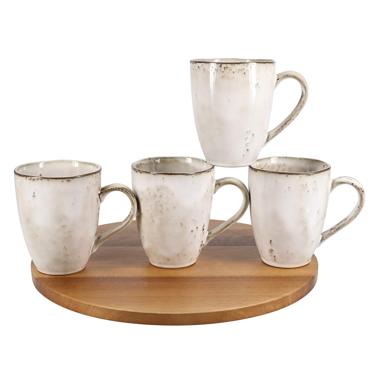BIA Cordon Bleu 16pc Rustico Stoneware Dinnerware Set, Contains 16 Pieces, Cream (100567S1SIOC)