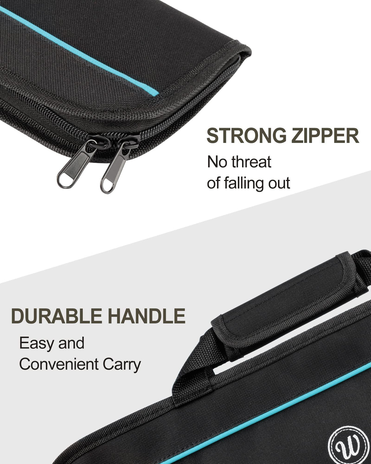 Wessleco Knife Roll, 5-Pocket Chef’s Knife Roll Bag, Knife Bag, Chef Knife Case Nylon Portable Chef Carrying Travel Bag Pouch, Blue(Knives not Included)
