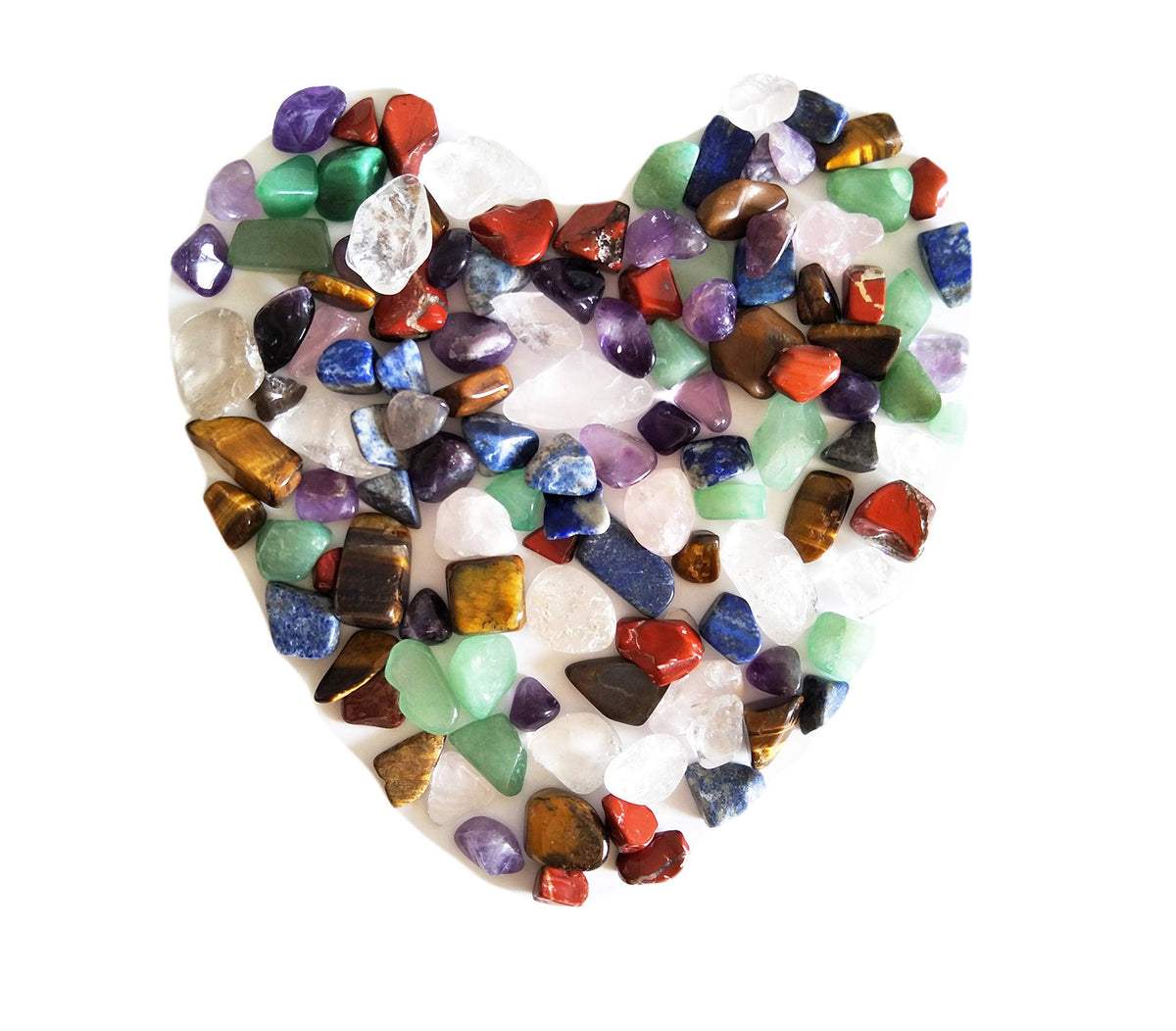 Mina Heal Chakra Stones Collection, Tumbled and Polished Natural Crystas, Mixed 7 Chakra Stones for Meditation, Energy Balance and Decorative Use (160g 15-25mm)