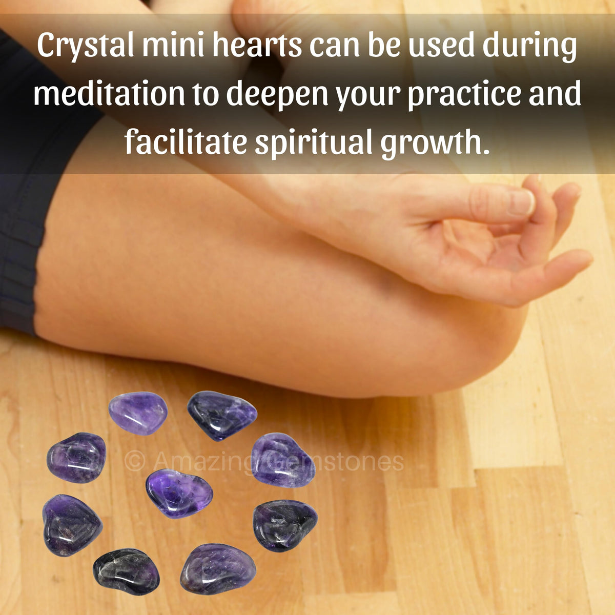 Amazing Gemstone Amethyst Stone Heart - Pack of 10 Crystal Heart Stones Rocks - Corazones De Piedra Crystals and Healing Stones Heart Shaped Crystal - Stocking Stuffers Gifts