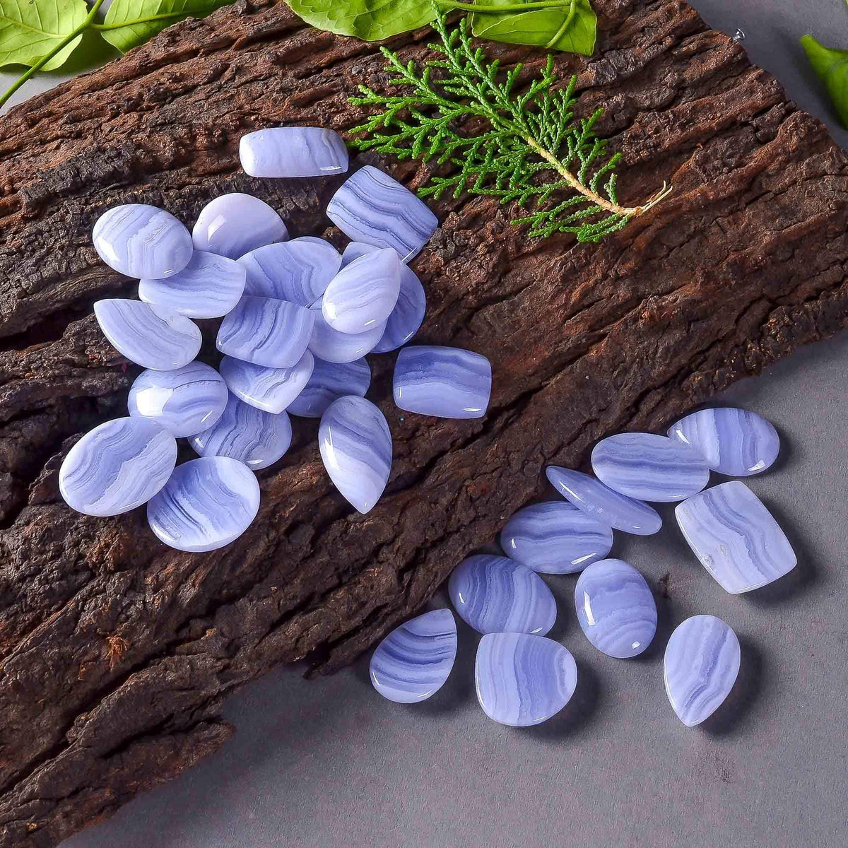 Gemkora 100 carats Natural Blue Lace Agate Gemstones Wholesale Cabochons Lot, Jewelry Making Loose Gemstone, Polished Gems, DIY, Wire Wrapping, Reiki, Wikka, Healing Crystals, Bulk Gemstone Deal
