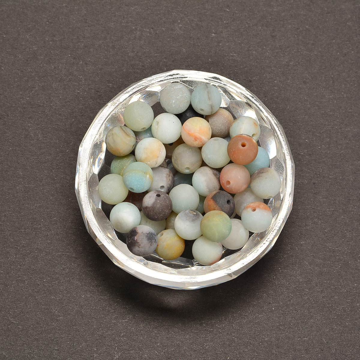 jodaying 8mm Colorful Amazonite Matte Round Natural Gematone Loose Beads for Jewelry Making DIY 1 Strand 15"
