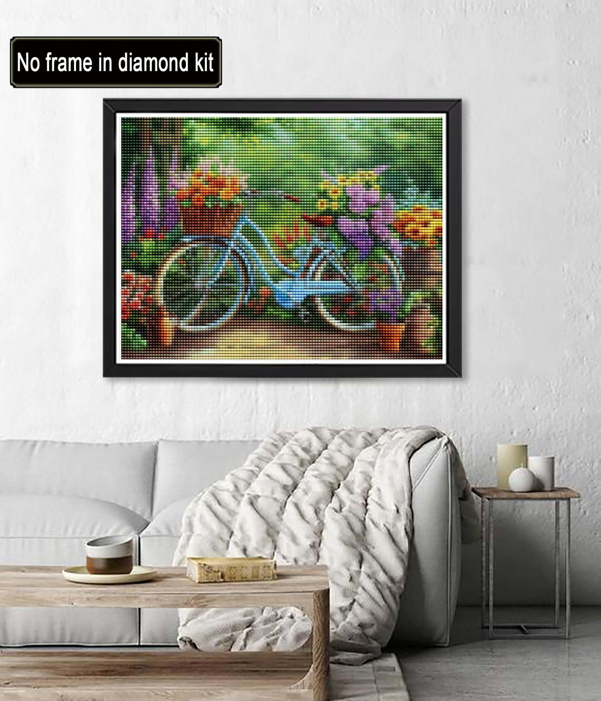 Diymood 5D Diamond Painting Garden Flower, Paint with Diamond Art Kits for Adults Cycling, by Numbers Kits Full Drill Rhinestone for Home Wall Decor 40x50