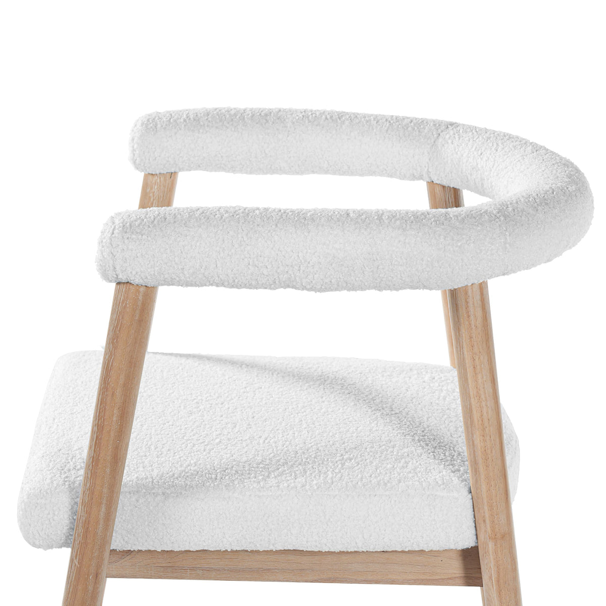 Merax 2-Piece Wooden Farmhouse Counter Height Dining Coffee Bar Stool with Durable Legs, Upholstered Cruved Dinning Arm Chair for Kitchen Island, Set of 2, Natural