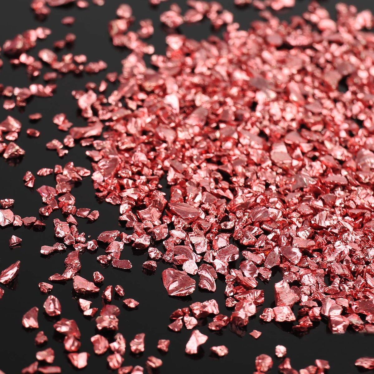 Irregular Crushed Glass Chips Sprinkles, 100g Metallic Chunky Glitter Stones for Nail Art, Resin Mold Filler, DIY Crafts, Vase Filler, Jewelry Making (Red Copper)